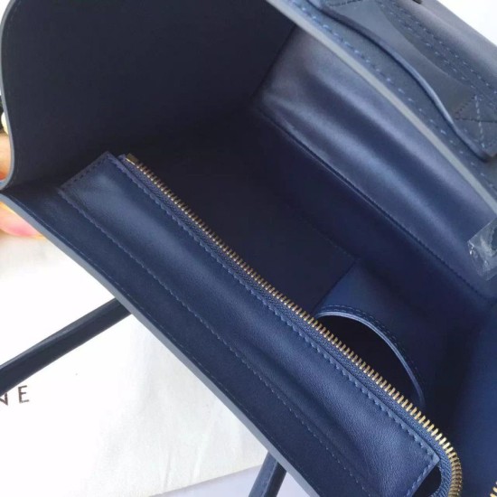 Fake Celine Micro Luggage Bag In Navy Blue Calfskin Replica Replica Celine Micro Luggage Bag In Navy Blue Calfskin
