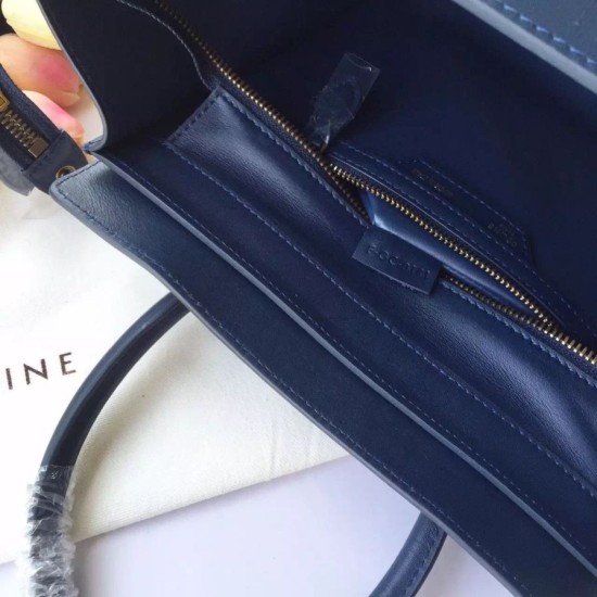 Fake Celine Micro Luggage Bag In Navy Blue Calfskin Replica Replica Celine Micro Luggage Bag In Navy Blue Calfskin