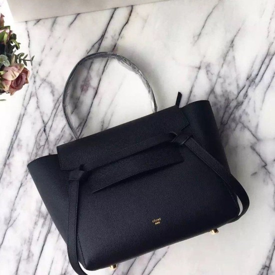 Replica Celine Mini Belt Tote Bag In Black Epsom Leather Replica Celine Mini Belt Tote Bag In Black Epsom Leather
