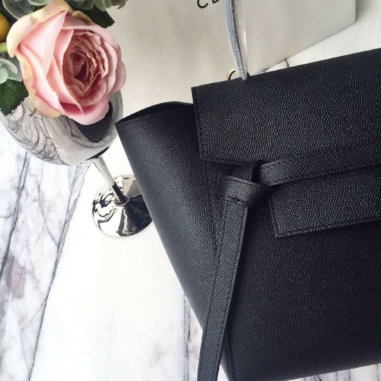 Replica Celine Mini Belt Tote Bag In Black Epsom Leather Replica Celine Mini Belt Tote Bag In Black Epsom Leather