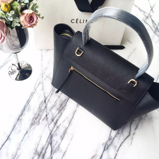 Replica Celine Mini Belt Tote Bag In Black Epsom Leather Replica Celine Mini Belt Tote Bag In Black Epsom Leather