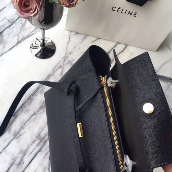 Replica Celine Mini Belt Tote Bag In Black Epsom Leather Replica Celine Mini Belt Tote Bag In Black Epsom Leather