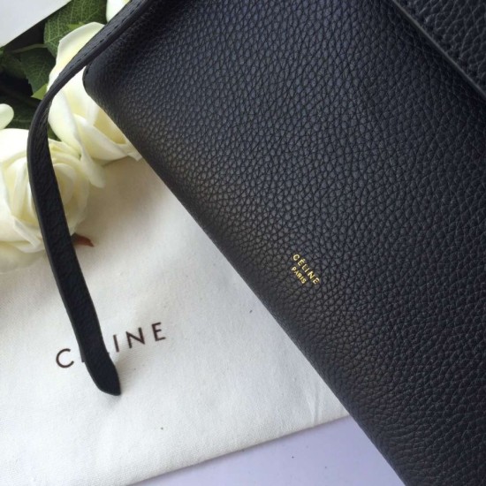 Replica Celine Mini Belt Tote Bag In Black Grained Leather Replica Celine Mini Belt Tote Bag In Black Grained Leather