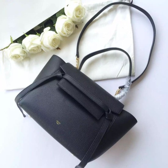 Replica Celine Mini Belt Tote Bag In Black Grained Leather Replica Celine Mini Belt Tote Bag In Black Grained Leather