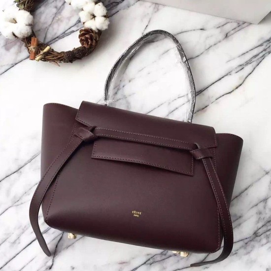 Fake Celine Mini Belt Tote Bag In Burgundy Calfskin Replica Replica Celine Mini Belt Tote Bag In Burgundy Calfskin