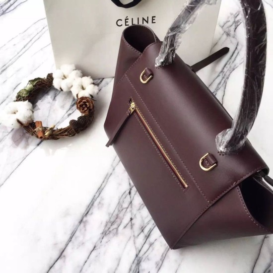 Fake Celine Mini Belt Tote Bag In Burgundy Calfskin Replica Replica Celine Mini Belt Tote Bag In Burgundy Calfskin