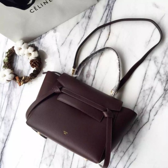 Fake Celine Mini Belt Tote Bag In Burgundy Calfskin Replica Replica Celine Mini Belt Tote Bag In Burgundy Calfskin