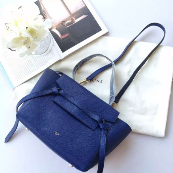 Fake Celine Mini Belt Tote Bag In Indigo Grained Leather Replica Replica Celine Mini Belt Tote Bag In Indigo Grained Leather