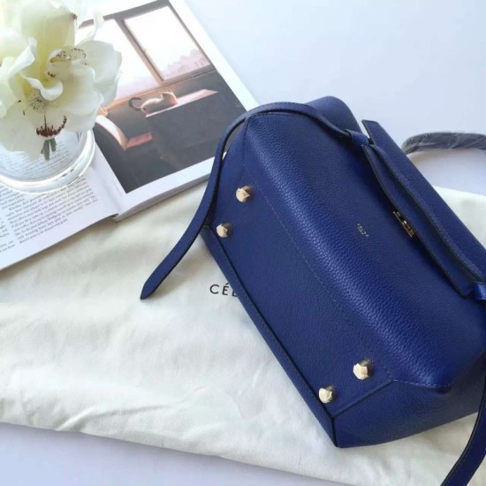 Fake Celine Mini Belt Tote Bag In Indigo Grained Leather Replica Replica Celine Mini Belt Tote Bag In Indigo Grained Leather