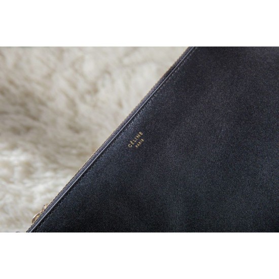 Fake Celine Large Trio Crossbody Bag In Black Calfskin Replica Replica Celine Large Trio Crossbody Bag In Black Calfskin