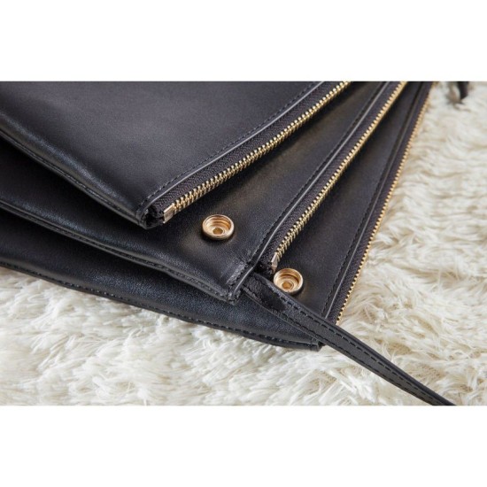 Fake Celine Large Trio Crossbody Bag In Black Calfskin Replica Replica Celine Large Trio Crossbody Bag In Black Calfskin