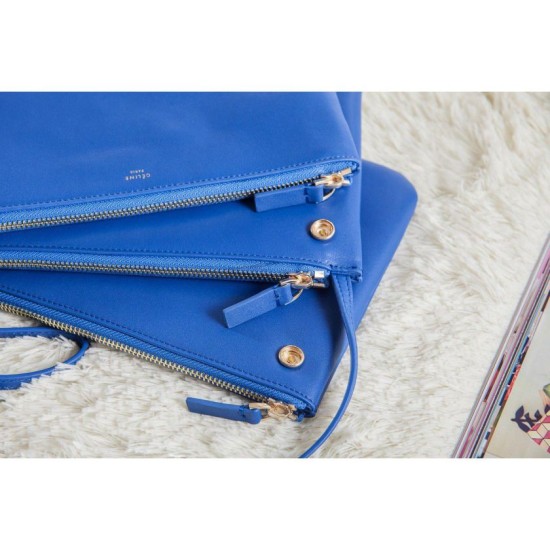 Replica Celine Large Trio Crossbody Bag In Blue Calfskin Replica Celine Large Trio Crossbody Bag In Blue Calfskin