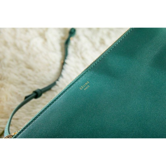 Replica Celine Large Trio Crossbody Bag In Green Calfskin Replica Celine Large Trio Crossbody Bag In Green Calfskin
