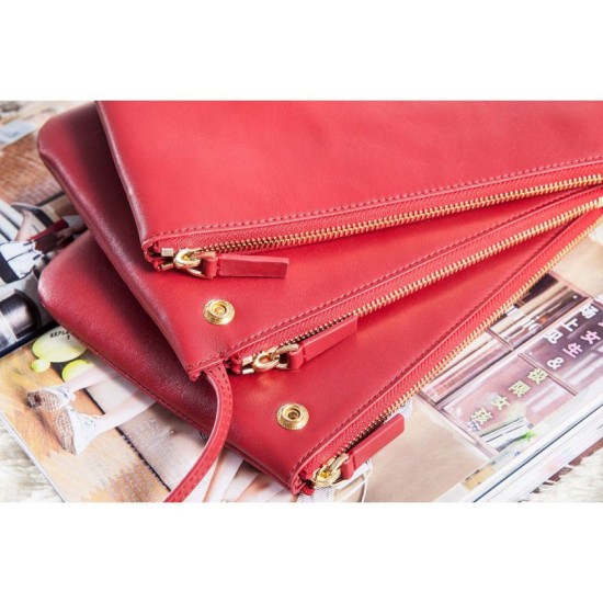 Fake Celine Large Trio Crossbody Bag In Red Calfskin Replica Fake Celine Large Trio Crossbody Bag In Red Calfskin Replica