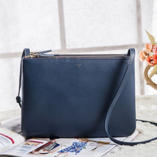 Replica Celine Large Trio Crossbody Bag In Royalblue Calfskin Fake Celine Large Trio Crossbody Bag In Royalblue Calfskin Replica