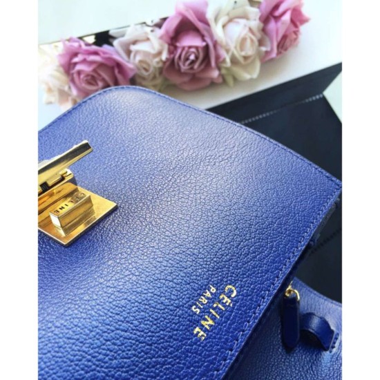 Replica Celine Medium Classic Box Bag In Blue Goatskin Replica Celine Medium Classic Box Bag In Blue Goatskin