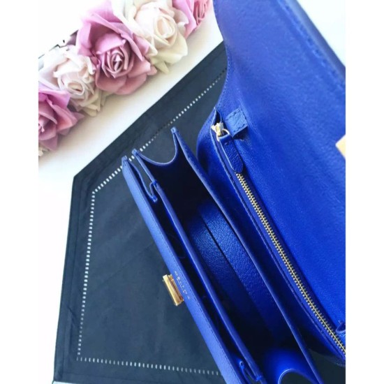 Replica Celine Medium Classic Box Bag In Blue Goatskin Replica Celine Medium Classic Box Bag In Blue Goatskin