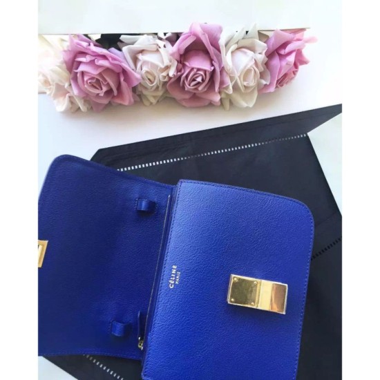 Replica Celine Medium Classic Box Bag In Blue Goatskin Replica Celine Medium Classic Box Bag In Blue Goatskin