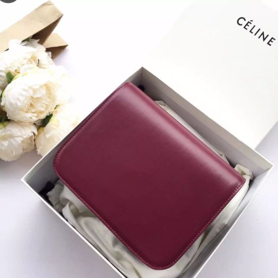 Replica Celine Medium Classic Box Bag In Bordeaux Box Calfskin Replica Celine Medium Classic Box Bag In Bordeaux Box Calfskin
