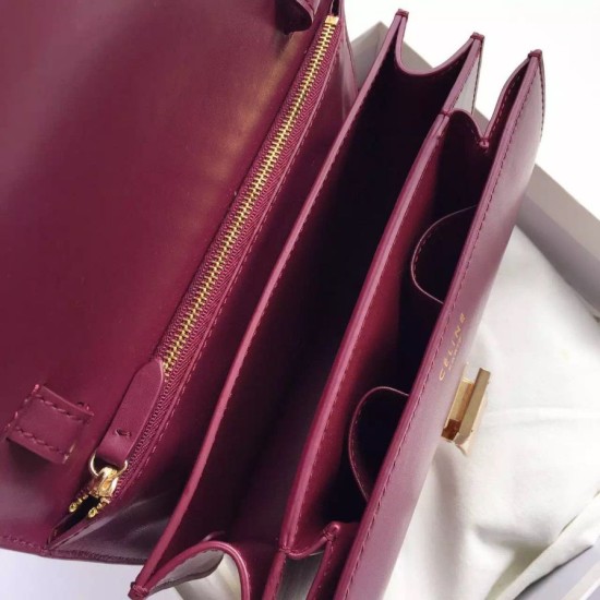 Replica Celine Medium Classic Box Bag In Bordeaux Box Calfskin Replica Celine Medium Classic Box Bag In Bordeaux Box Calfskin