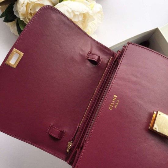 Replica Celine Medium Classic Box Bag In Bordeaux Box Calfskin Replica Celine Medium Classic Box Bag In Bordeaux Box Calfskin