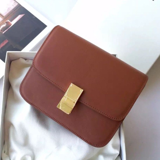 Fake Celine Medium Classic Box Bag In Brown Box Calfskin Replica Replica Celine Medium Classic Box Bag In Brown Box Calfskin