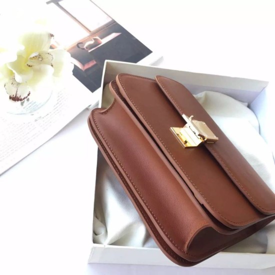 Fake Celine Medium Classic Box Bag In Brown Box Calfskin Replica Replica Celine Medium Classic Box Bag In Brown Box Calfskin