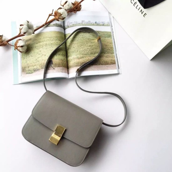 Replica Celine Medium Classic Box Bag In Grey Box Calfskin Fake Celine Medium Classic Box Bag In Grey Box Calfskin Replica