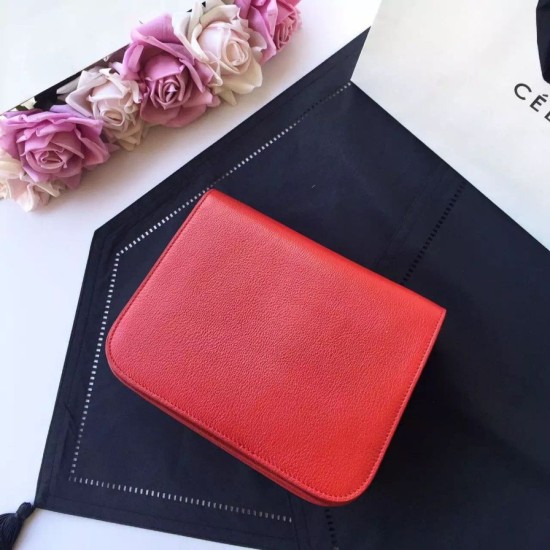 Replica Celine Medium Classic Box Bag In Red Goatskin Replica Celine Medium Classic Box Bag In Red Goatskin
