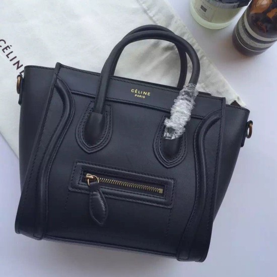 Replica Celine Nano Luggage Bag In Black Calfskin Replica Celine Nano Luggage Bag In Black Calfskin