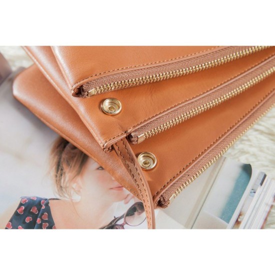 Fake Celine Small Trio Crossbody Bag In Brown Calfskin Replica Replica Celine Small Trio Crossbody Bag In Brown Calfskin