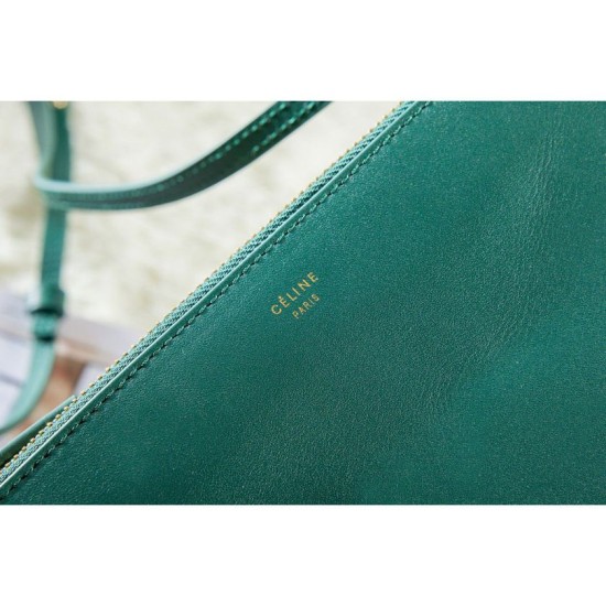 Fake Celine Small Trio Crossbody Bag In Green Calfskin Replica Replica Celine Small Trio Crossbody Bag In Green Calfskin