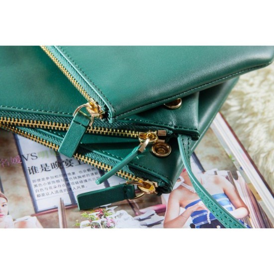 Fake Celine Small Trio Crossbody Bag In Green Calfskin Replica Replica Celine Small Trio Crossbody Bag In Green Calfskin