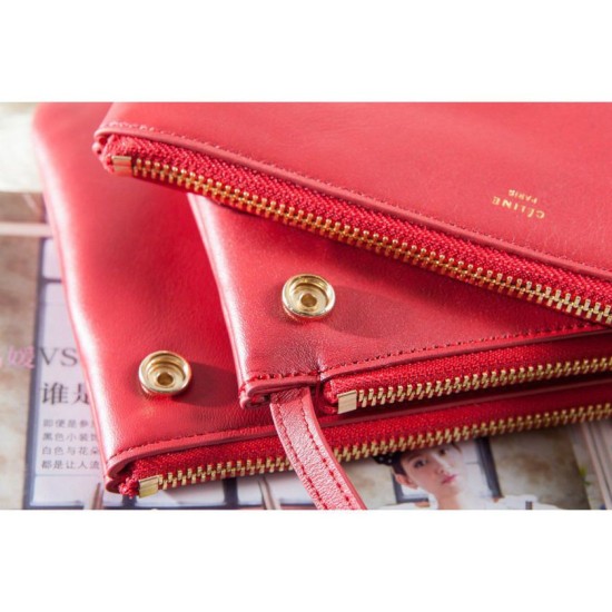 Replica Celine Small Trio Crossbody Bag In Red Calfskin Fake Celine Small Trio Crossbody Bag In Red Calfskin Replica