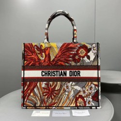 Fake Christian Dior Oversize Book Tote Shopping Bag Red Replica