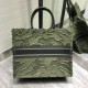 Replica Christian Dior Oversize Book Tote Shopping Bag Army green