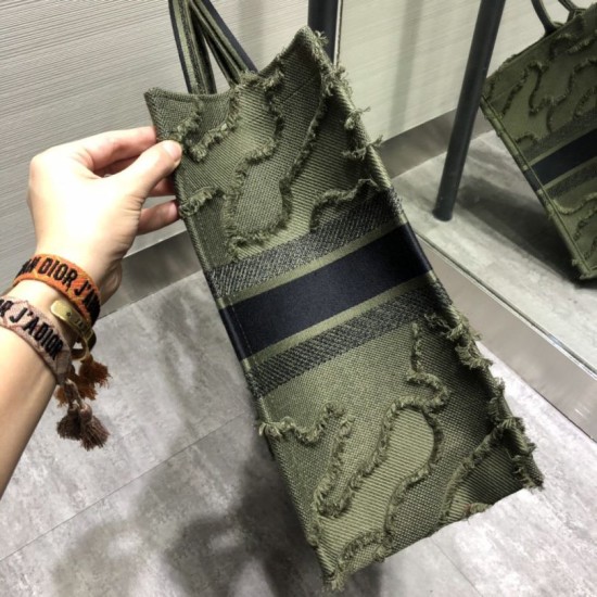 Replica Christian Dior Oversize Book Tote Shopping Bag Army green