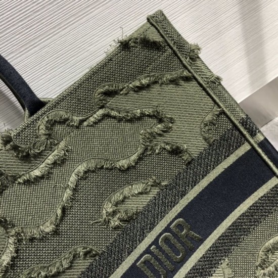 Replica Christian Dior Oversize Book Tote Shopping Bag Army green