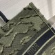 Replica Christian Dior Oversize Book Tote Shopping Bag Army green