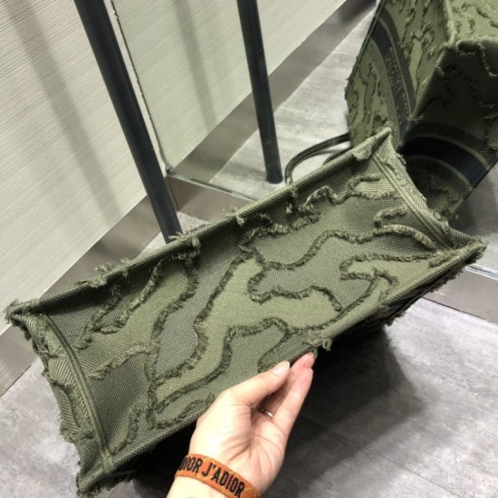 Replica Christian Dior Oversize Book Tote Shopping Bag Army green