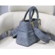 Fake Christian Dior Medium Lady D-Lite Embroidered Cannage Bag Blue Replica
