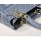 Fake Christian Dior Medium Lady D-Lite Embroidered Cannage Bag Blue Replica