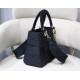 Fake Christian Dior Medium Lady D-Lite Embroidered Cannage Bag Black Replica