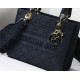 Fake Christian Dior Medium Lady D-Lite Embroidered Cannage Bag Black Replica