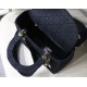 Fake Christian Dior Medium Lady D-Lite Embroidered Cannage Bag Black Replica