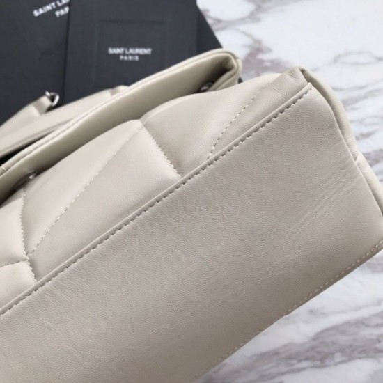 Replica YSL Saint Laurent Loulou Puffer Small Bag White Fake YSL Saint Laurent Loulou Puffer Small Bag White Replica