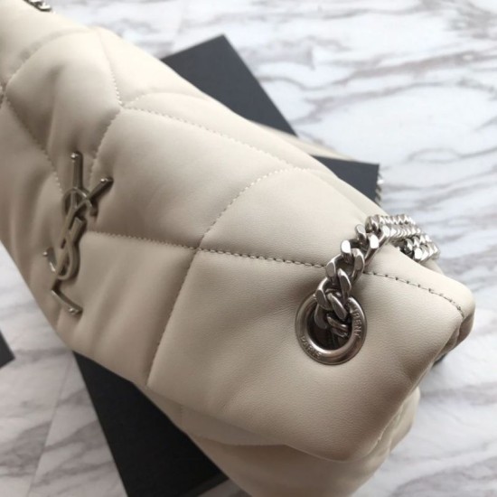 Replica YSL Saint Laurent Loulou Puffer Small Bag White Fake YSL Saint Laurent Loulou Puffer Small Bag White Replica