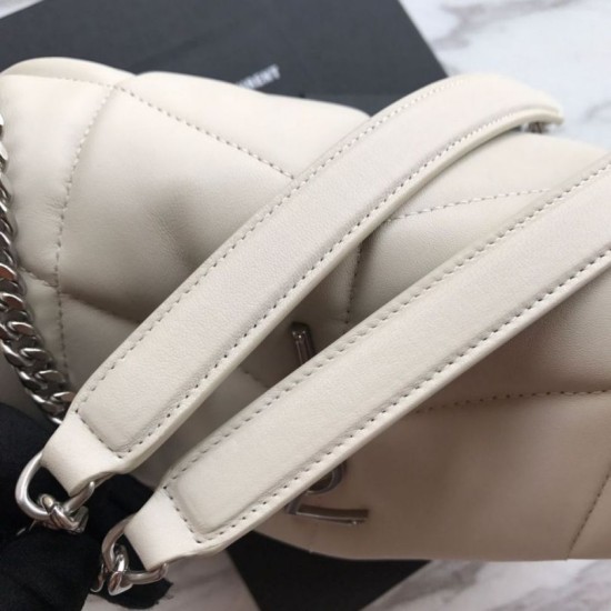 Replica YSL Saint Laurent Loulou Puffer Small Bag White Fake YSL Saint Laurent Loulou Puffer Small Bag White Replica