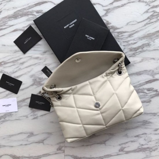 Replica YSL Saint Laurent Loulou Puffer Small Bag White Fake YSL Saint Laurent Loulou Puffer Small Bag White Replica