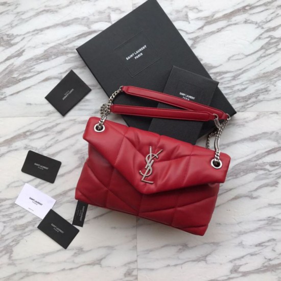 Fake YSL Saint Laurent Loulou Puffer Small Bag Red Replica Replica YSL Saint Laurent Loulou Puffer Small Bag Red